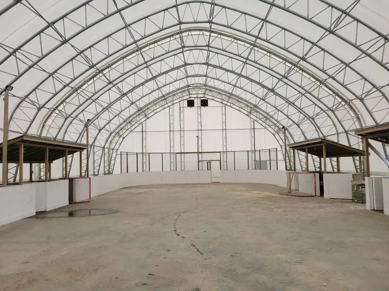 Ice rink inside a canvas building